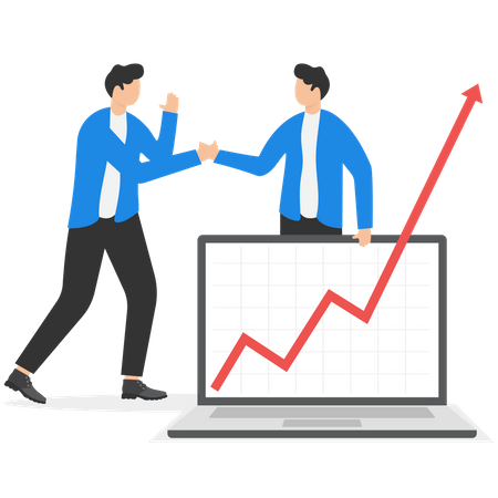 Investment partners are discussing about their growth  Illustration