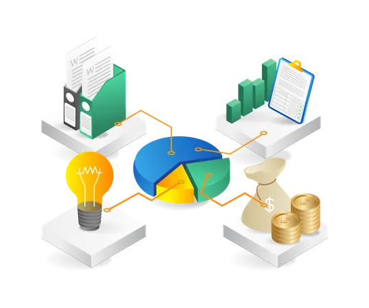 Investment pie chart  Illustration