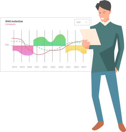 Investment planner is advising businessman  Illustration