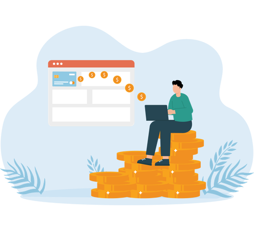 Investment Planning analysis done by businessman  Illustration