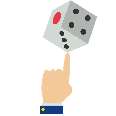 Investment Risk Possible Loss Of Money Or Profit From Investment Concept Stock Trader Gambling Uncertainty Greedy Intrepid Investor Trying To Balance Himself By Rolling The Unstable Dice Illustration