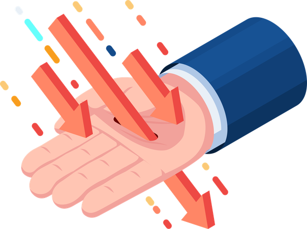 Investment Risk and Downtrend Stock Market  Illustration