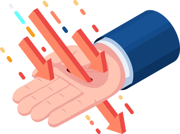 Investment Risk and Downtrend Stock Market  Illustration