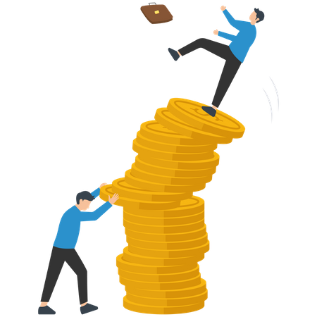 Investment Risk From Rug Pull Crash And Pull Money  Illustration