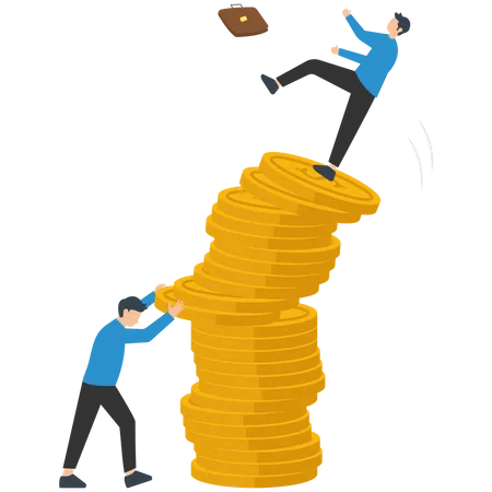 Investment Risk From Rug Pull Crash And Pull Money  Illustration