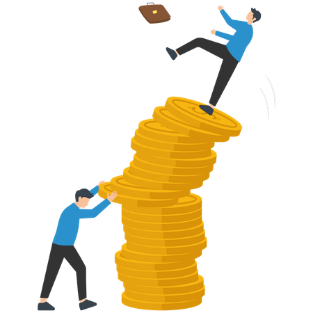 Investment Risk From Rug Pull Crash And Pull Money Illustration
