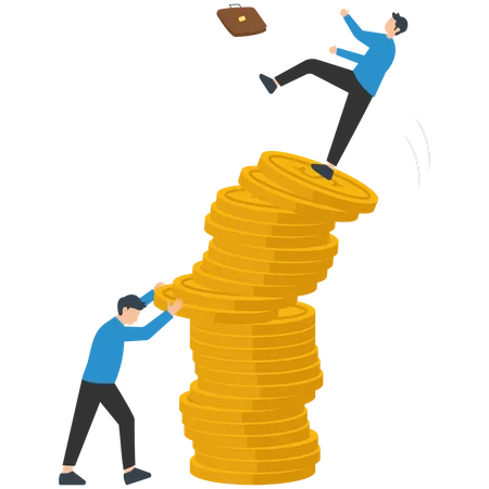 Investment Risk From Rug Pull Crash And Pull Money Illustration