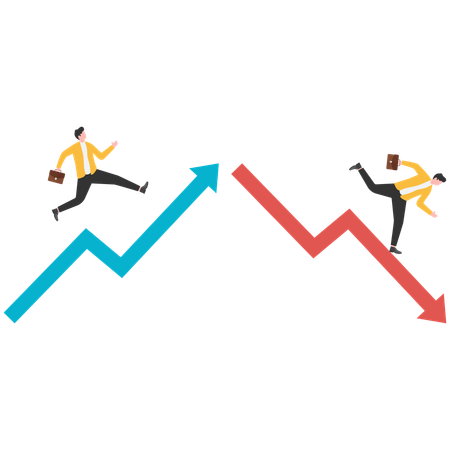 Investments make and lose money  Illustration