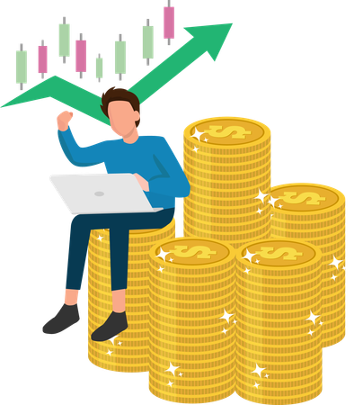 Investor analysiert Finanzziel  Illustration