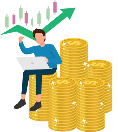 Investor analysiert Finanzziel  Illustration