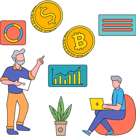 Investor Doing Investment  Illustration