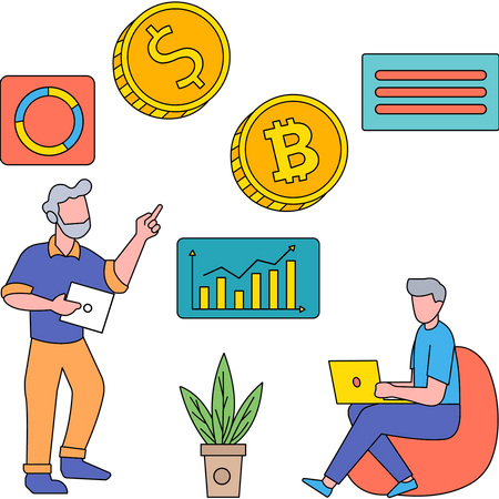 Investor Doing Investment  일러스트레이션