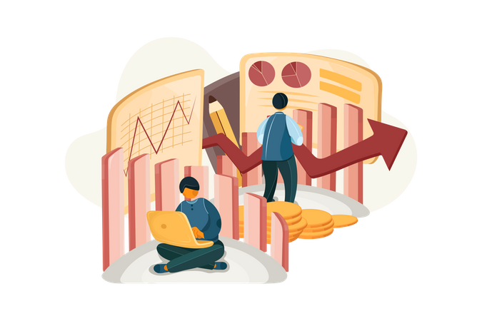 Investor investing in stocks  Illustration