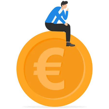 Investor Thinking About Where To Invest Euro  Illustration