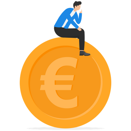 Investor Thinking About Where To Invest Euro  Illustration