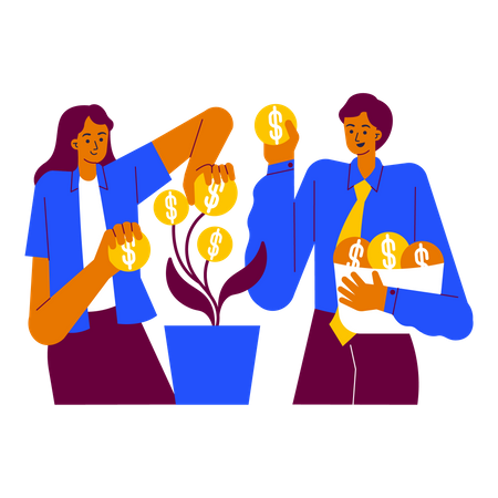 Investors Collect Profits  Illustration