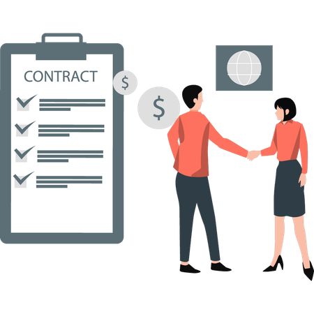 Investors finalised business contract  Illustration