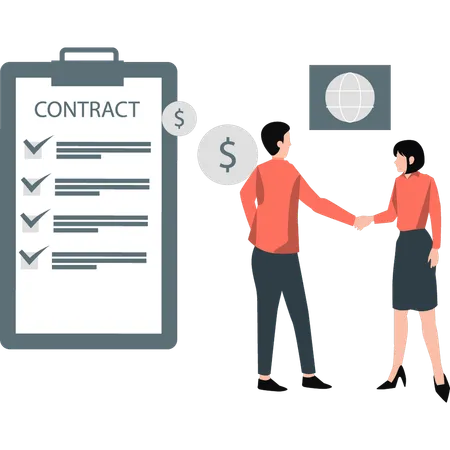 Investors finalised business contract  Illustration