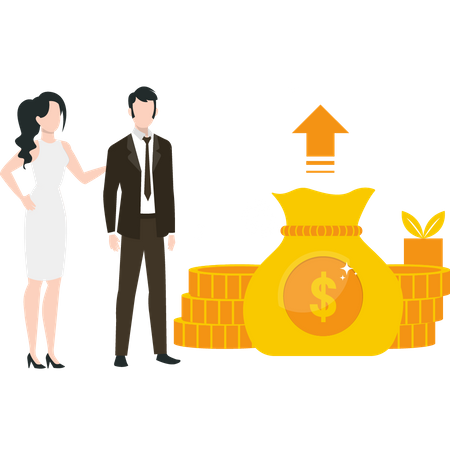 Investors getting investment profit  Illustration