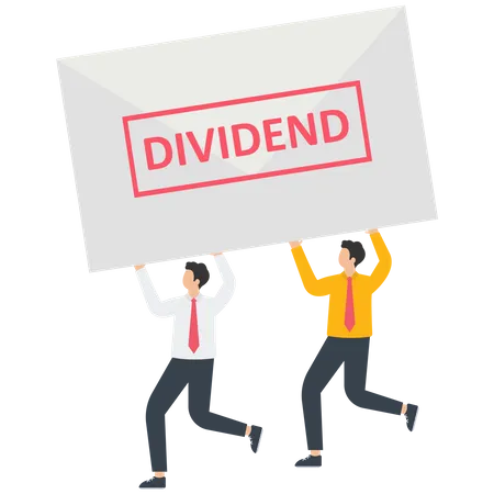 Investors hold a dividend envelope  Illustration