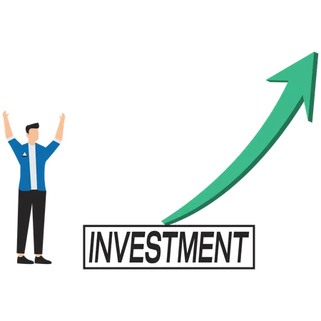 Investors successful in investments  Illustration