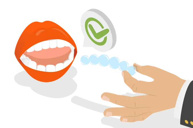 Invisible dental braces  Illustration