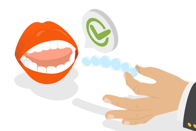 Invisible dental braces  Illustration