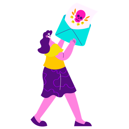 Invitation letter of dia de los muertos  Ilustración