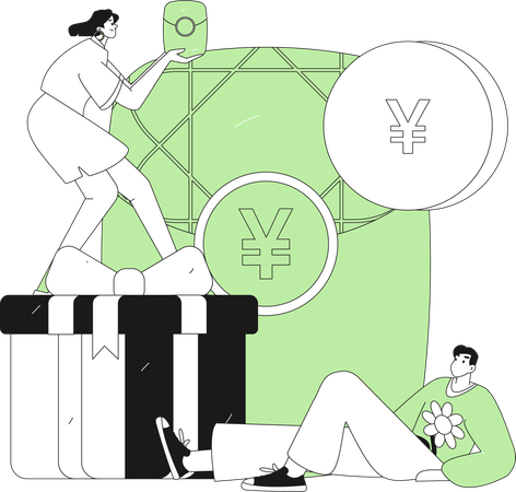 Invite friends while receiving online rewards  Illustration