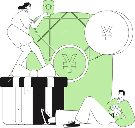 Invite friends while receiving online rewards  Illustration