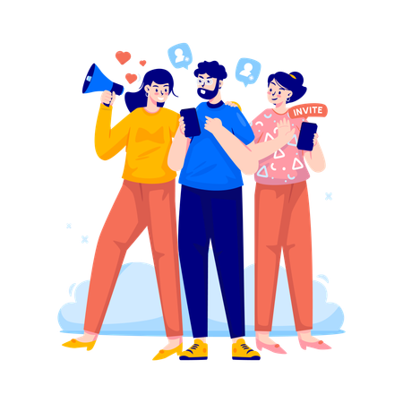 Invite group chat  Illustration