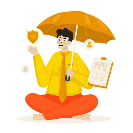 Invite people to join insurance company  Illustration