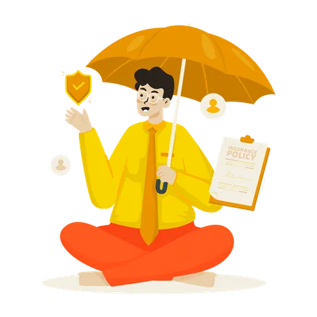 Invite people to join insurance company  Illustration