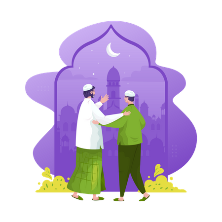 Invite to worship in the mosque Illustration