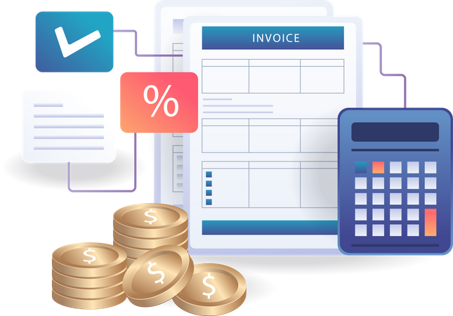 Invoice data report  Illustration