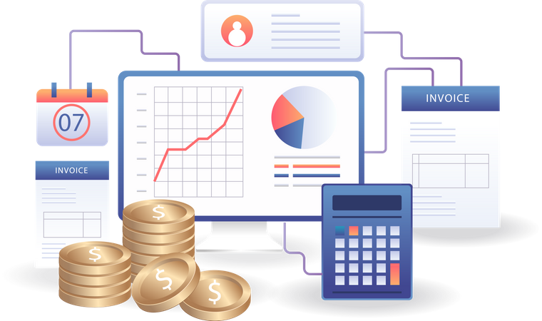 Invoice report data analysis  Illustration