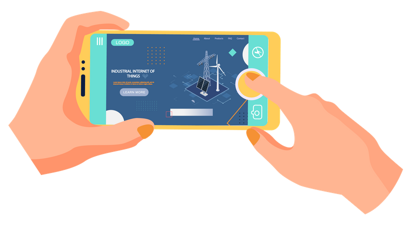 IOT technology using in solar industry  Illustration