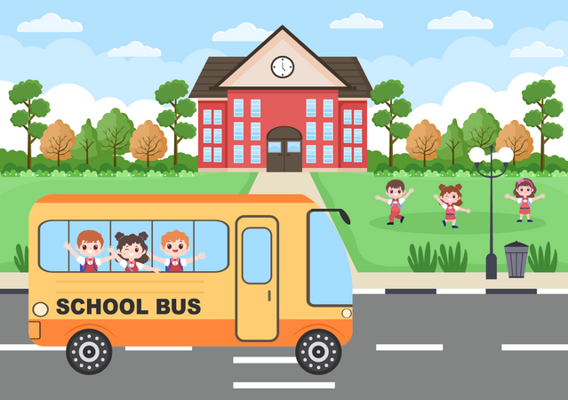 Ir a la escuela  Ilustración