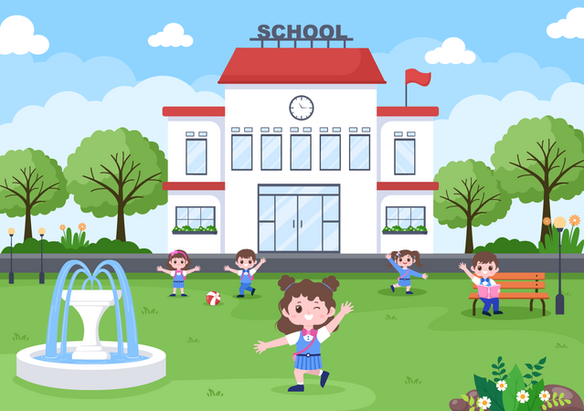 Ir a la escuela  Ilustración