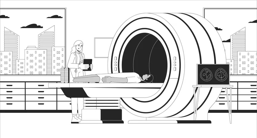 Patient soumis à un examen IRM  Illustration