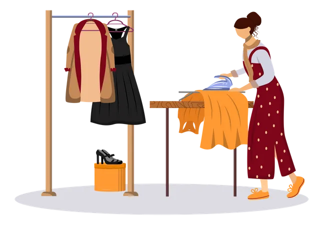 Ironing fashion clothes Illustration