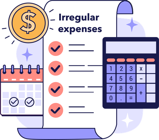 Irregular expenses list  Illustration