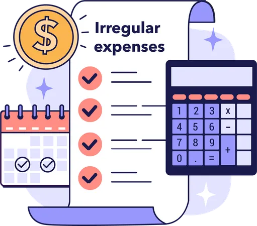 Irregular expenses list  Illustration