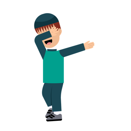 Islamic Boy doing dab  Illustration