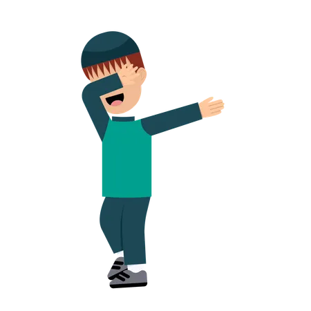 Islamic Boy doing dab  Illustration