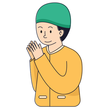 Islamic Boy praying  Illustration