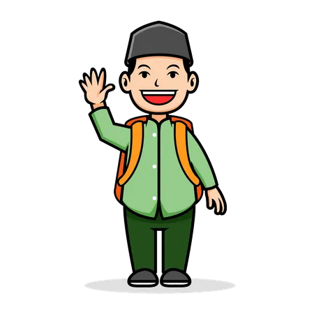 Islamic boy student  Illustration