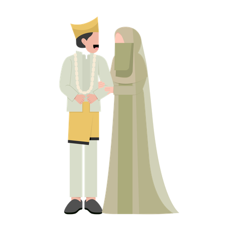 Islamic couple getting married  Illustration