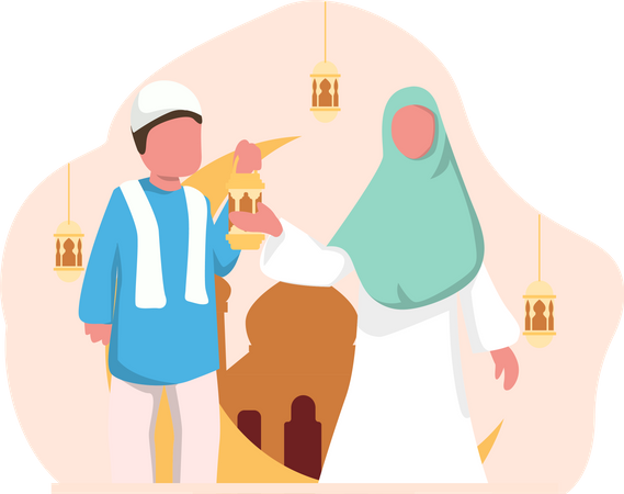 Islamic couple  Illustration