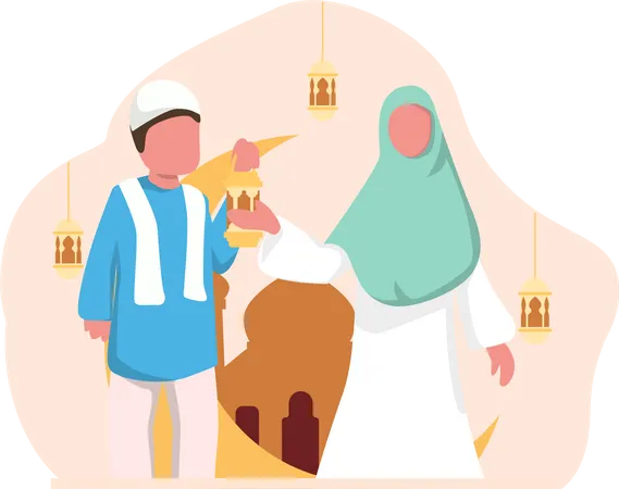 Islamic couple  Illustration